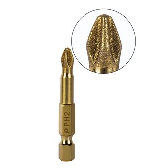 Бита отверточная ПРАКТИКА "Эксперт-Алмаз" PH-2 х 50мм Tin (1шт), блистер (776-669)