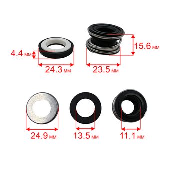 Сальник механический QUATTRO ELEMENTI D1100F (мех: Ø23,5мм, Ø12мм, высота 15мм) (кер: Ø24мм, Ø13мм, высота 4,5мм)