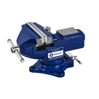 Тиски слесарные КОБАЛЬТ чугунные, 2 В 1, шир. губок 80 мм, захват 75 мм, 2.2 кг, быстрораздвиж., повор-е, доп. губки, спец. штифты (924-672)