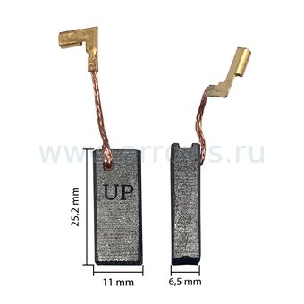 Щетка графитовая UNITED PARTS для MAKITA СВ-350 (аналог 194160-9)  6,5х11х25,2мм