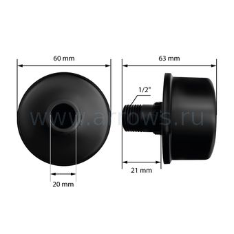Фильтр воздушный UNITED PARTS для компрессора , резьба 1/2", диаметр 60мм