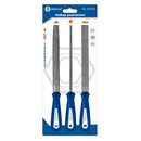 Набор рашпилей КОБАЛЬТ насечка №2, длина рабочая/общая 180/310, 2-х компонентные рукоятки, 3 ШТУКИ, блистер (247-828)