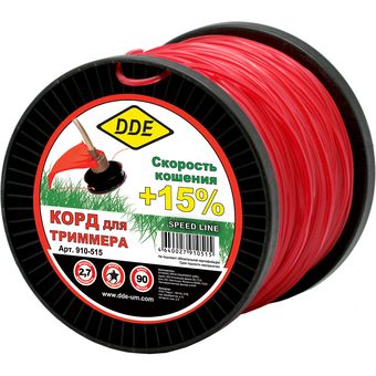Корд триммерный DDE "Speed line" (звезда, диаметр 2,7 мм, длина  90 м)