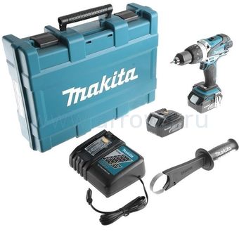 Дрель аккумуляторная безударная MAKITA DDF458RFE (18V, 91Нм, 2акб 3Ач, кейс)