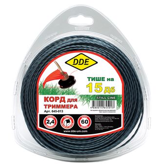 Корд триммерный DDE "Still line" (витой квадрат, диаметр 2,4 мм, длина 60 м)