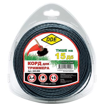 Корд триммерный DDE "Still line" (витой квадрат, диаметр 2,4 мм, длина 15 м)