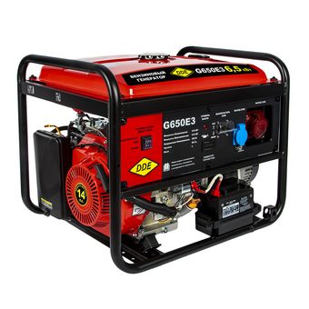 Генератор бензиновый DDE G650E3 (1+3ф, 6,0/6,5 кВт, 25 л, 14 л.с. элстарт)