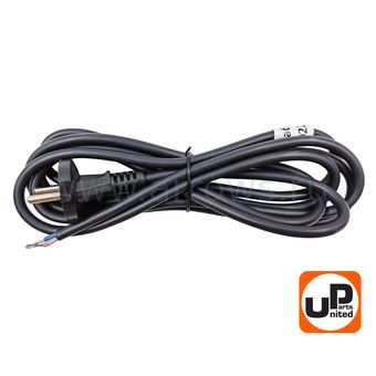 Шнур сетевой UNITED PARTS 2×1,0 мм.кв. - 2,5 м, ПГА-ВП (медь, термоэластопласт ±50С°) (90-0446)