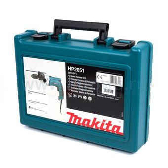 Дрель сетевая ударная MAKITA HP2051 (720Вт, 0-1200/0-2900 об. мин, быстрозажимной патрон, кейс)