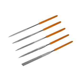 Набор надфилей КОБАЛЬТ алмазных, длина рабочая/общая 140 х 50 мм, обрезиненные рукоятки, зернистость Р120, 5 ШТУК, блистер (790-137)