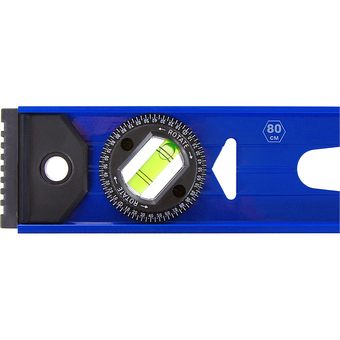 Уровень строительный КОБАЛЬТ 800 мм, профиль 25 x 60 мм, 3 глазка, 2 ручки, V-образный паз, точность 1 мм/м, литой (243-158)