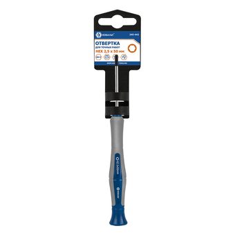 Отвертка для точных работ КОБАЛЬТ Ultra Grip HEX 2.5 х 50 мм, CR-V, двухкомпонентная рукоятка, подвес (245-442)