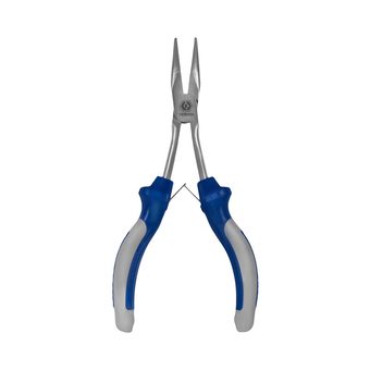 Длинногубцы КОБАЛЬТ изогнутые мини удлиненные, 165 мм, 2-х компонентные рукоятки, HCS, подвес (244-162)