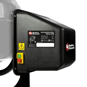 Бетоносмеситель с чугунным венцом QUATTRO ELEMENTI Terra 220 (1000 Вт, 220л, 23об/м, замес 129л)