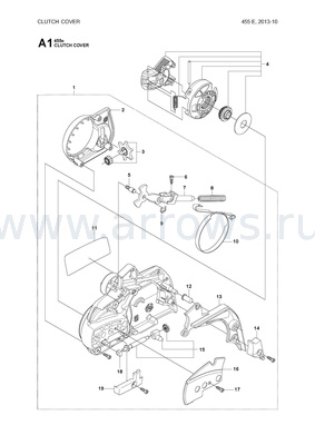 Деталировка Патрубок HUSQVARNA 455 Rancher TURBO (5373179-01)