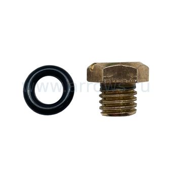 Пробка заливная шестигранная UNITED PARTS Ø9.5мм, М9.5х1.5мм для садовых насосов и насосных станций от 400/600 Вт (металл)