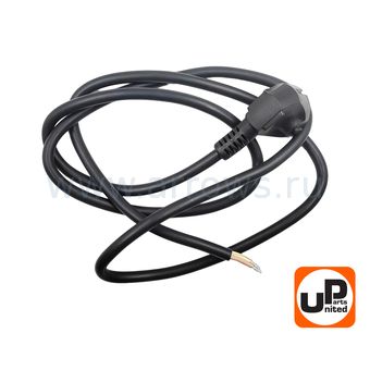 Шнур сетевой UNITED PARTS 3×1,5 мм.кв. - 1,5 м, ПГА-ВП (медь, термоэластопласт ±50С°) (90-0453)
