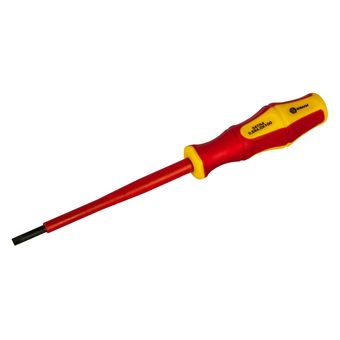 Отвертка диэлектрическая КОБАЛЬТ Ultra Grip SL 4,0 х 100 мм, CR-V, двухкомпонентная рукоятка, подвес (646-447)