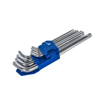 Набор ключей угловых удлинённых КОБАЛЬТ Tamper TORX: T10, T15, T20, T25, T27, T30, T40, Т45, Т50, CR-V, подвес (924-016)