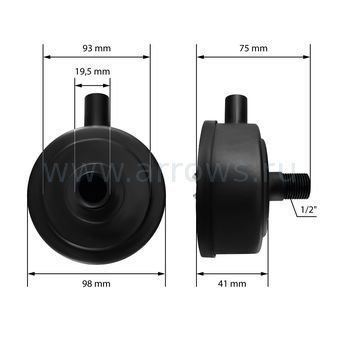 Фильтр воздушный UNITED PARTS для компрессора , резьба 1/2", диаметр 100мм