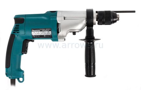 Дрель сетевая ударная MAKITA HP2051F (720Вт, 0-1200/0-2900 об. мин, быстрозажимной патрон, подсветка, кейс)