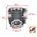 Поршневая группа UNITED PARTS для бензопил 62 куб.см. Ø47,5мм