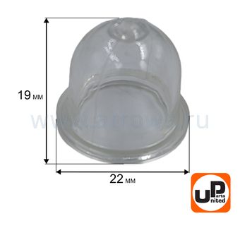Праймер подкачки топлива UNITED PARTS для триммера STIHL FS38, FS55 (D22×d16×h19мм) (аналог 42261212700)