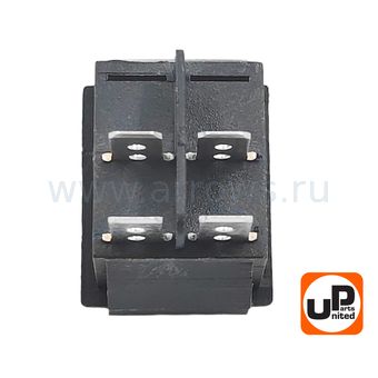 Выключатель клавишный UNITED PARTS (250В, 12А) (4 контакта) (IP55 для водяных насосов) (KND2-12/2) (31×25) --> 90-0251