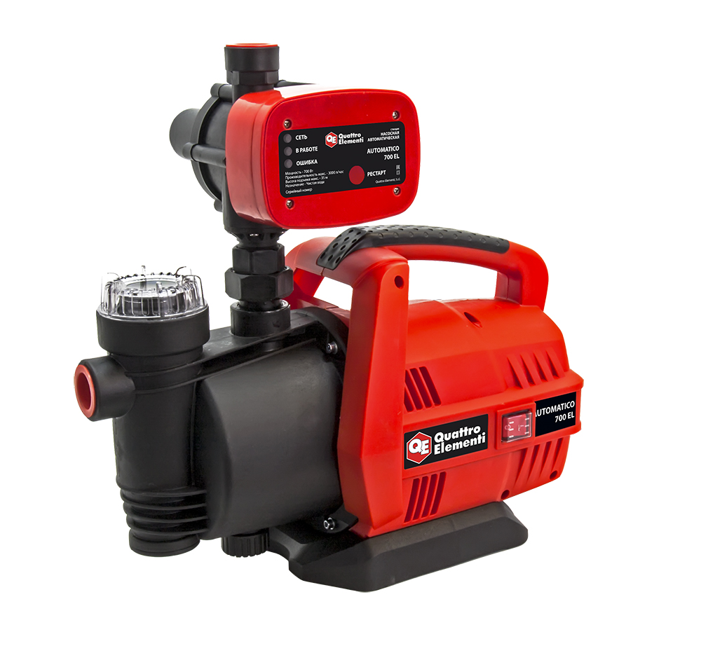 Насосная станция QUATTRO ELEMENTI Automatico  700 EL (700 Вт, 3000 л/час, для чистой, 35 м (241-826)