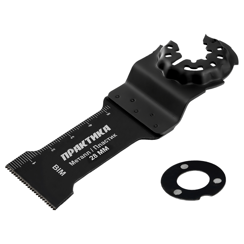 Насадка для МФИ ПРАКТИКА режущая Т-образная, BiM, по металлу и дереву, 28 мм, мелкий зуб (240-256)