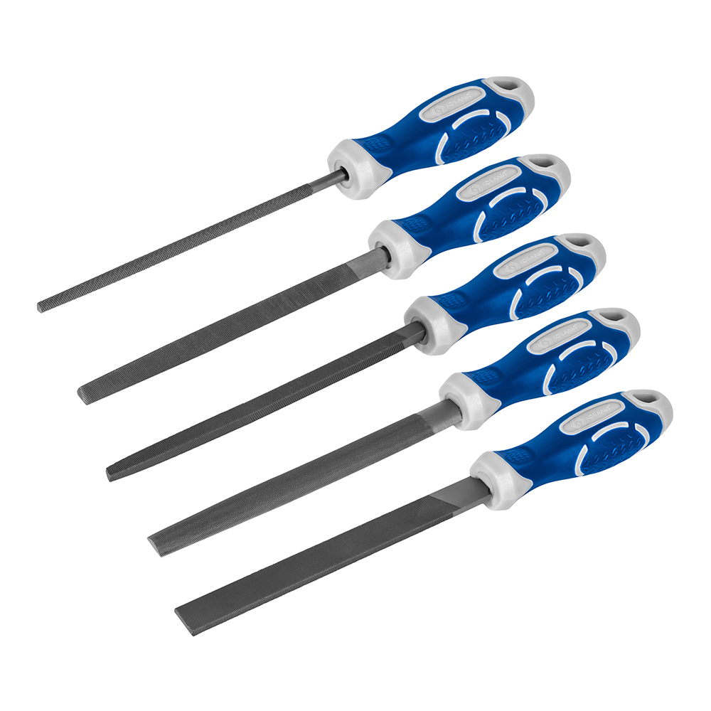 Набор напильников КОБАЛЬТ насечка №2, длина рабочая/общая 135/260, 2-х компонентные рукоятки, 5 ШТУК, блистер (247-736)