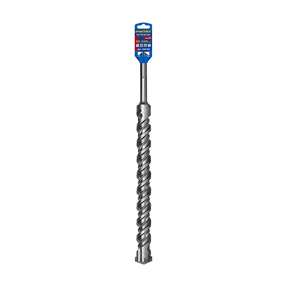 Бур SDS-MAX ПРАКТИКА 45 х 400/540 мм, КВАДРО, серия Эксперт, по бетону (648-052)