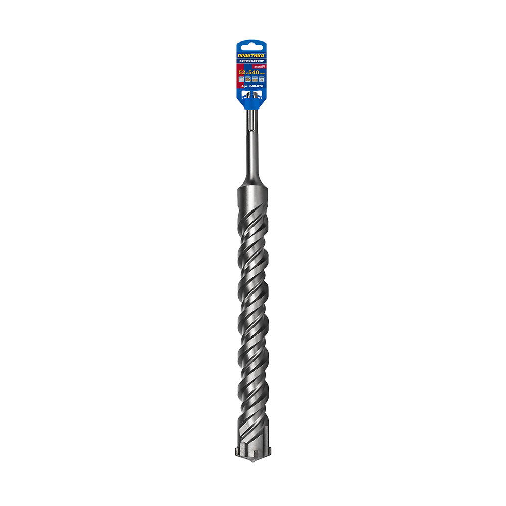 Бур SDS-MAX ПРАКТИКА  52 х 400/540 мм, КВАДРО, серия Эксперт, по бетону (648-076)