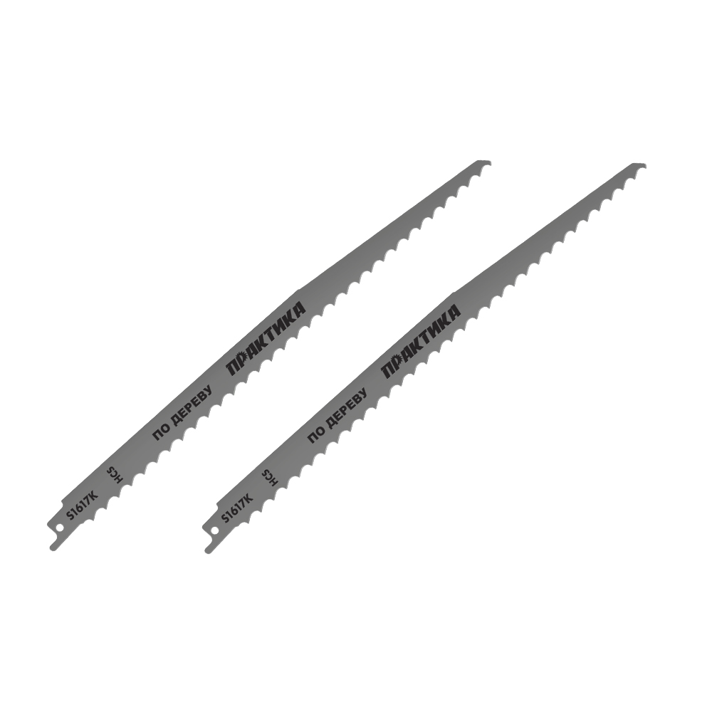 Пилки для сабельной пилы по дереву, ДСП ПРАКТИКА S1617K HCS, шаг 8 мм, длина 300 мм, 2 шт