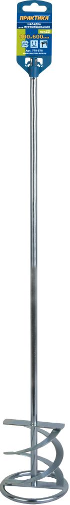 Насадка для перемешивания ПРАКТИКА хвостовик SDS-plus,100 х 600, гипс, клей д/плитки (779-578)