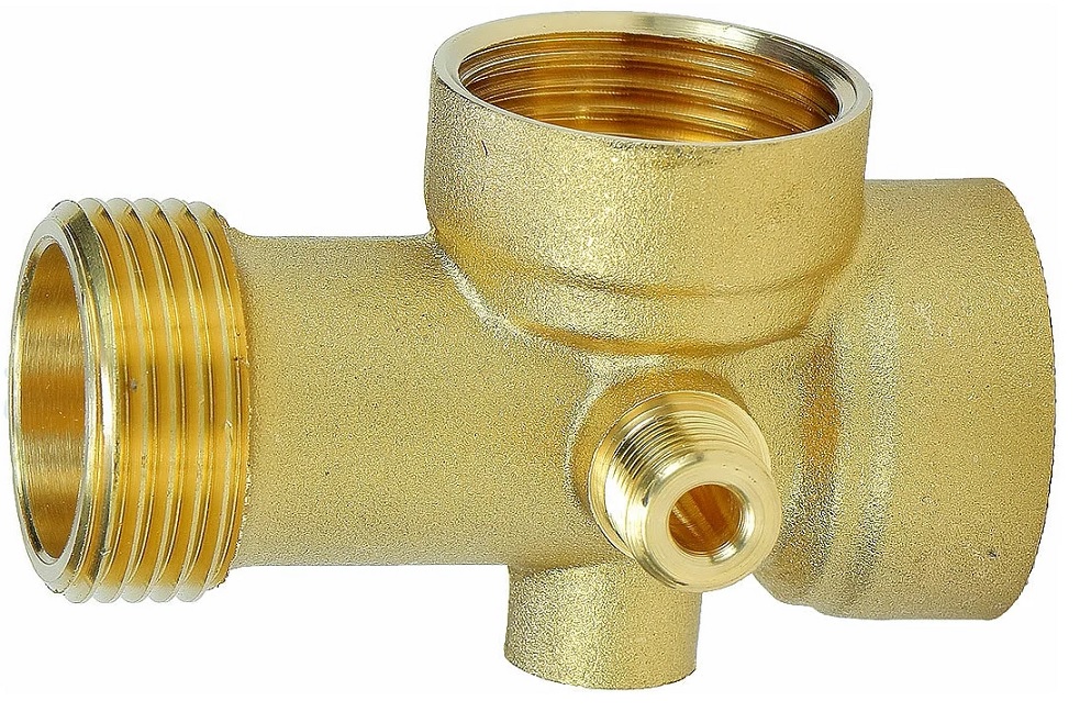 Штуцер UNITED PARTS 5-выводной 3/8"M(реле)×1/4"F(манометр)×1"F(пробка)×1"F(шланг)×1"M(насос)