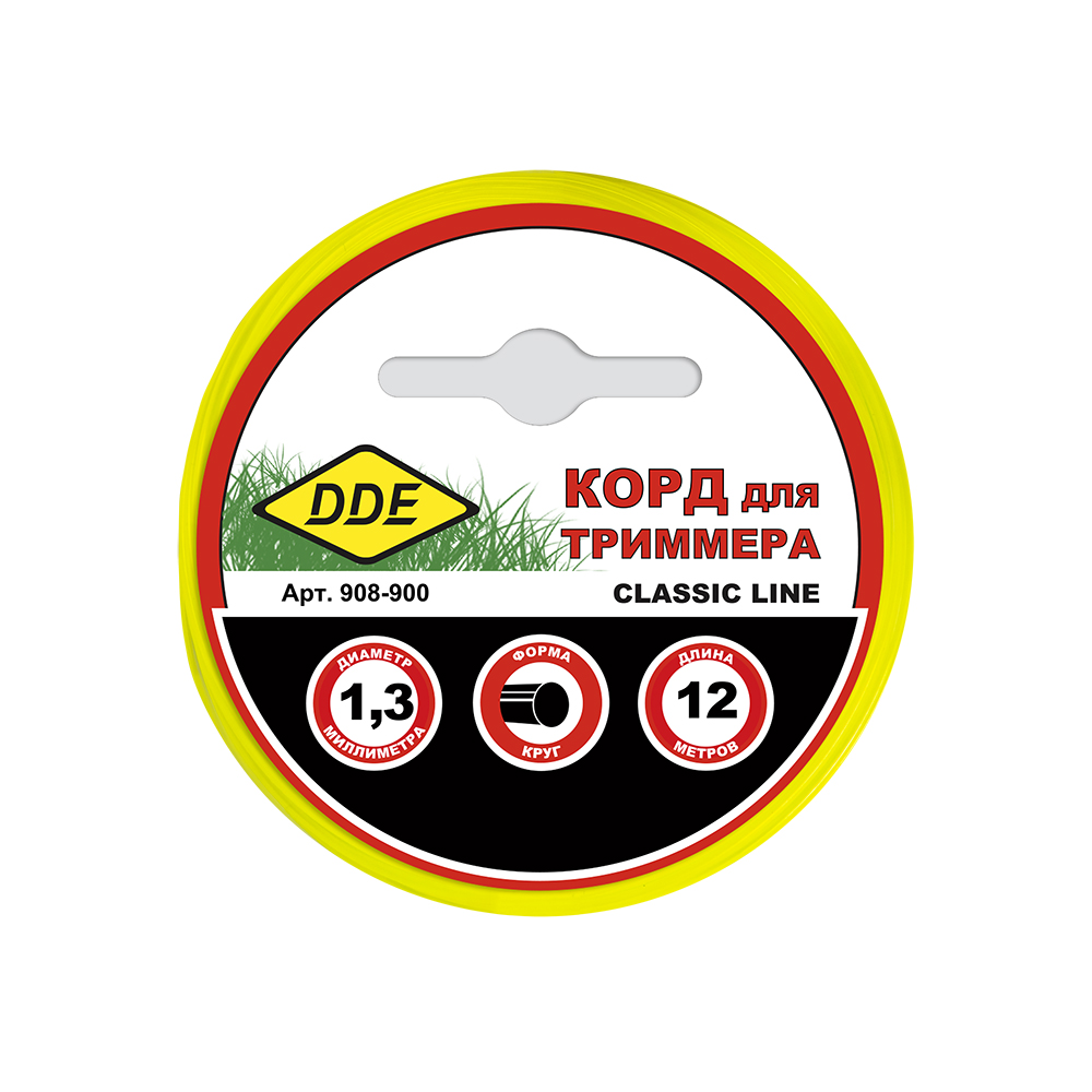 Корд триммерный DDE "Classic line"  (круг,  диаметр 1,3 мм, длина 12 м)