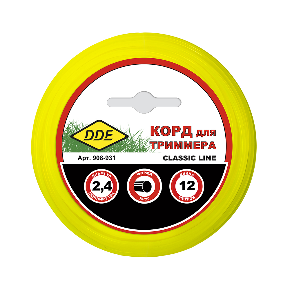 Корд триммерный DDE "Classic line" (круг, диаметр 2,4 мм, длина  12 м)