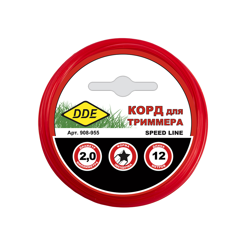Корд триммерный DDE "Speed line" (звезда, диаметр 2,0 мм, длина 12 м)