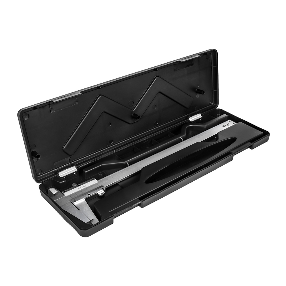 Штангенциркуль КОБАЛЬТ нониусный, ШЦ-1, открытого типа, 300 мм, точность 0,02 мм, глубиномер, углер. сталь, кейс (919-845)