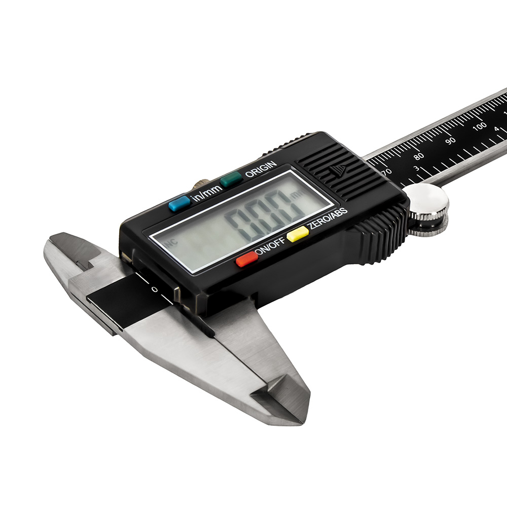 Штангенциркуль КОБАЛЬТ цифровой, ШЦЦ, открытого типа, 150 мм, точность 0,01 мм, глубиномер, направляющая из нерж. стали, кейс (919-876)