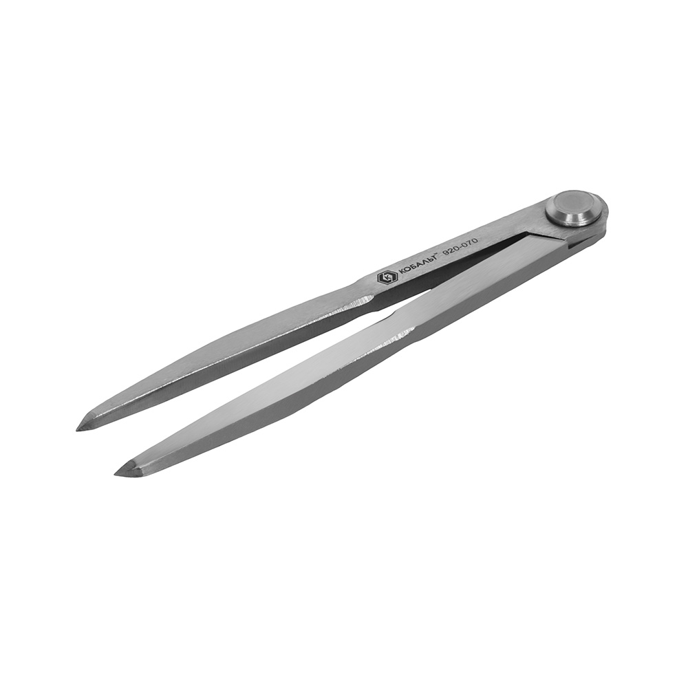 Циркуль разметочный КОБАЛЬТ , ширина раскрытия до 175 мм, разметка по дерев/коже/пласт/мягк.мет.,углер. сталь, блистер (920-070)