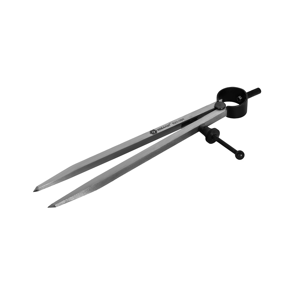 Циркуль разметочный КОБАЛЬТ шир. раскр. до 175 мм, С ПРУЖ. И ФИКС.ВИНТОМ, разметка дер/кож/пласт/мягк.мет.,углер.сталь, блистер (920-094)