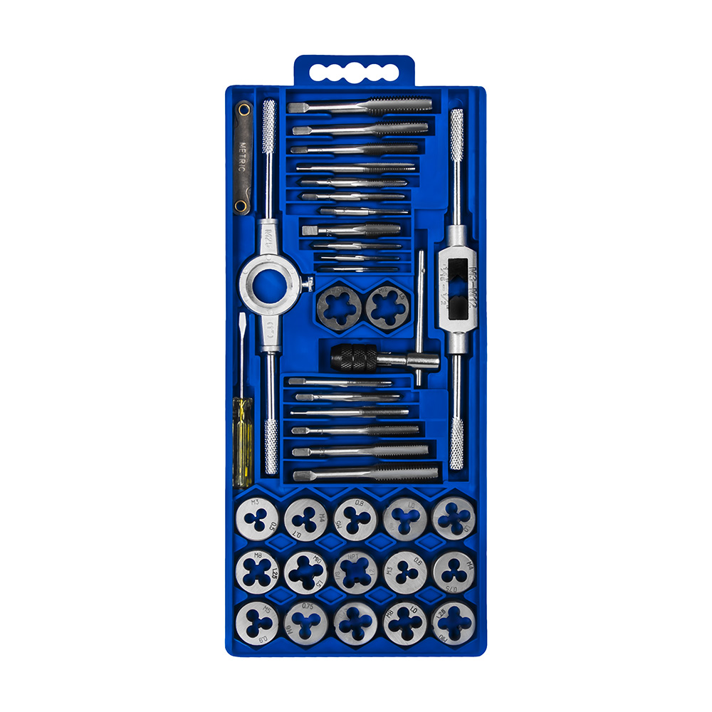 Набор метчиков и плашек КОБАЛЬТ метрических, 40 предметов, кейс (920-162)